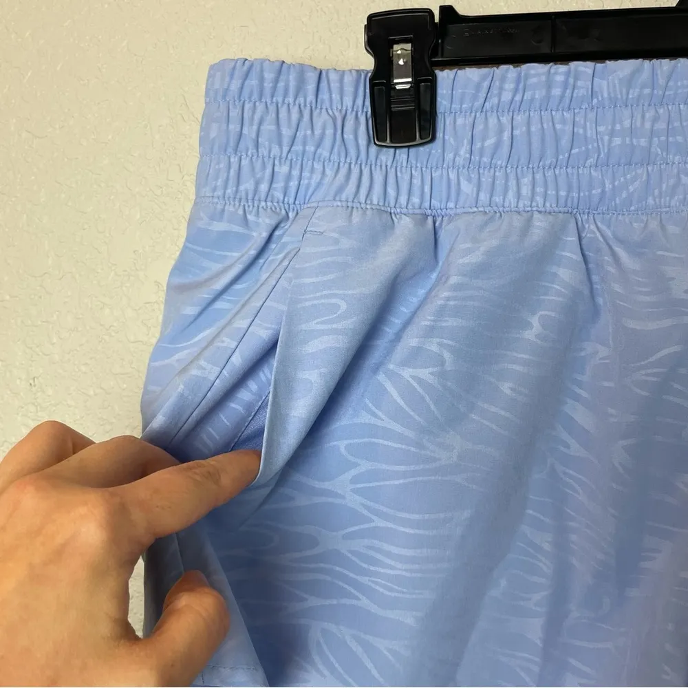 AVIA Women's Light Blue Patterned Wind Shorts w/Liner Size XL - Image 3