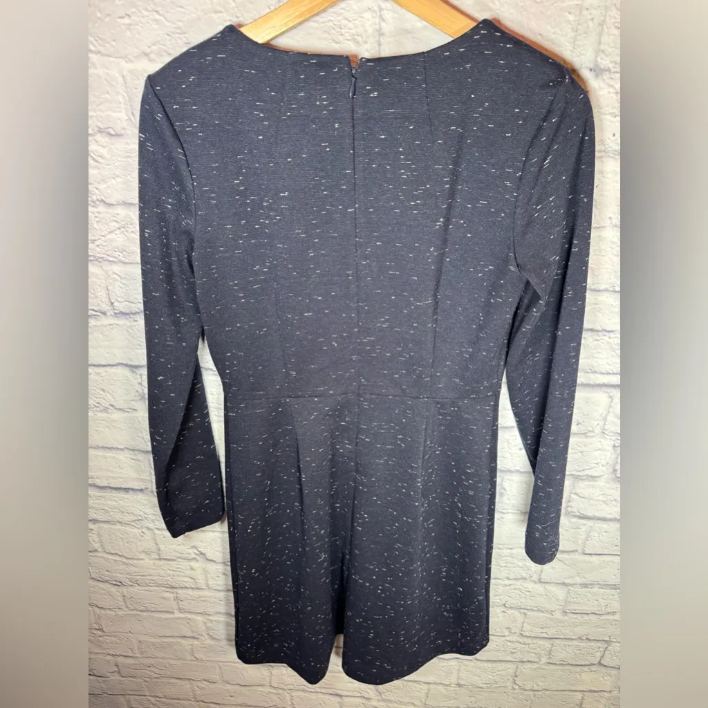 Madewell marbled Gia Navy and white flecked crew neck dress women’s size‎ 4 - Image 4