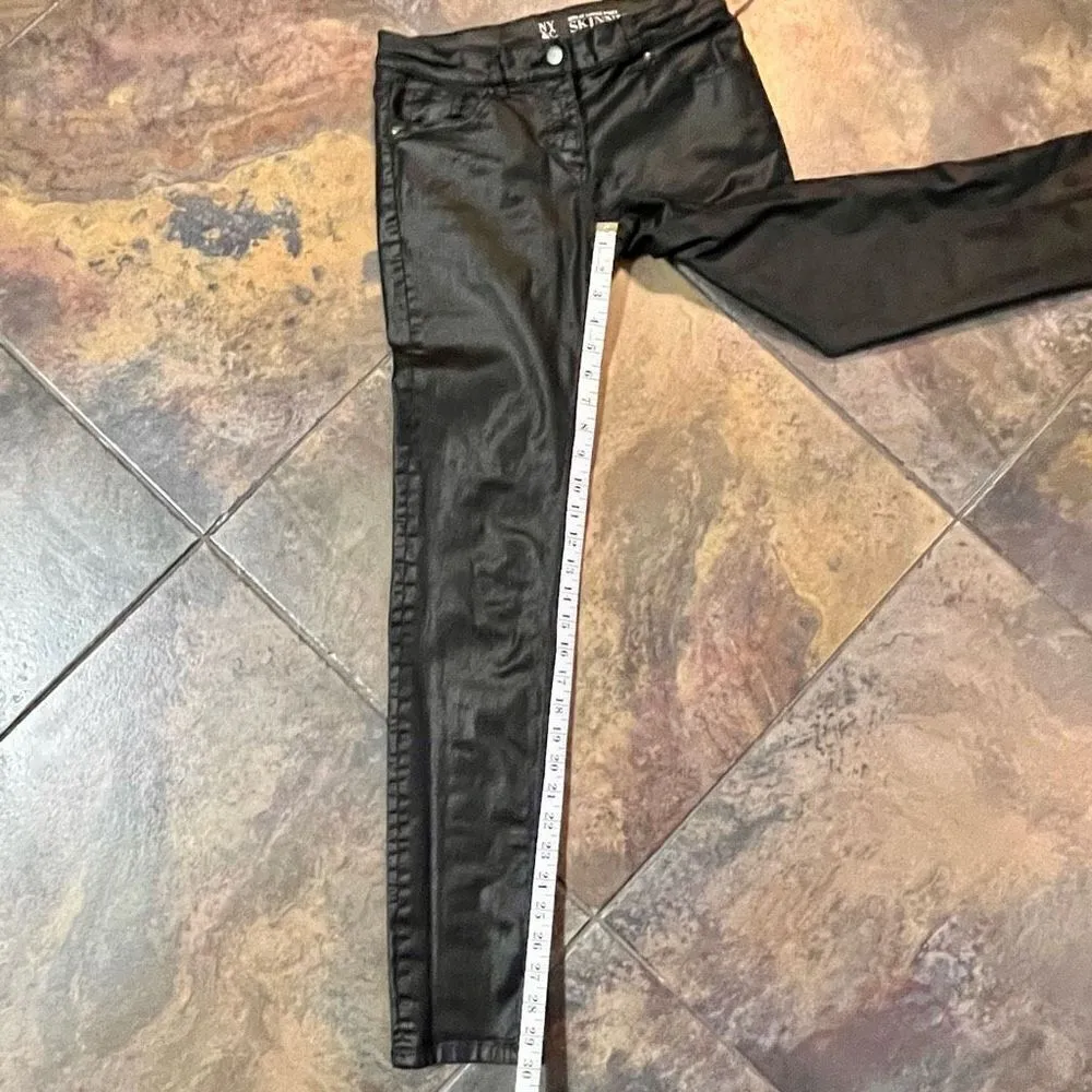 New York & Company Shiny Skinny Black Jeans Size 4 - Image 5