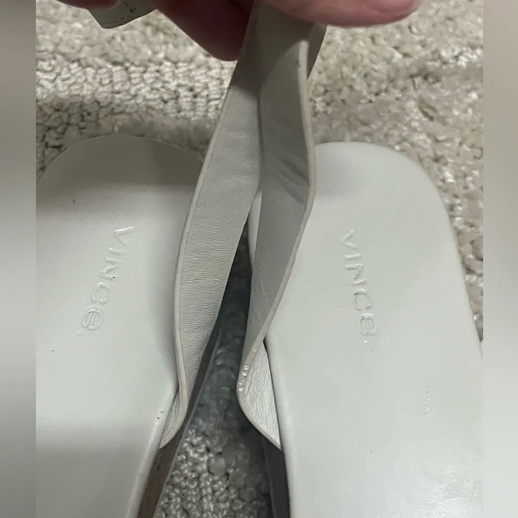 Vince Leather Jet White Platform Sandal Size 9.5 - Image 3
