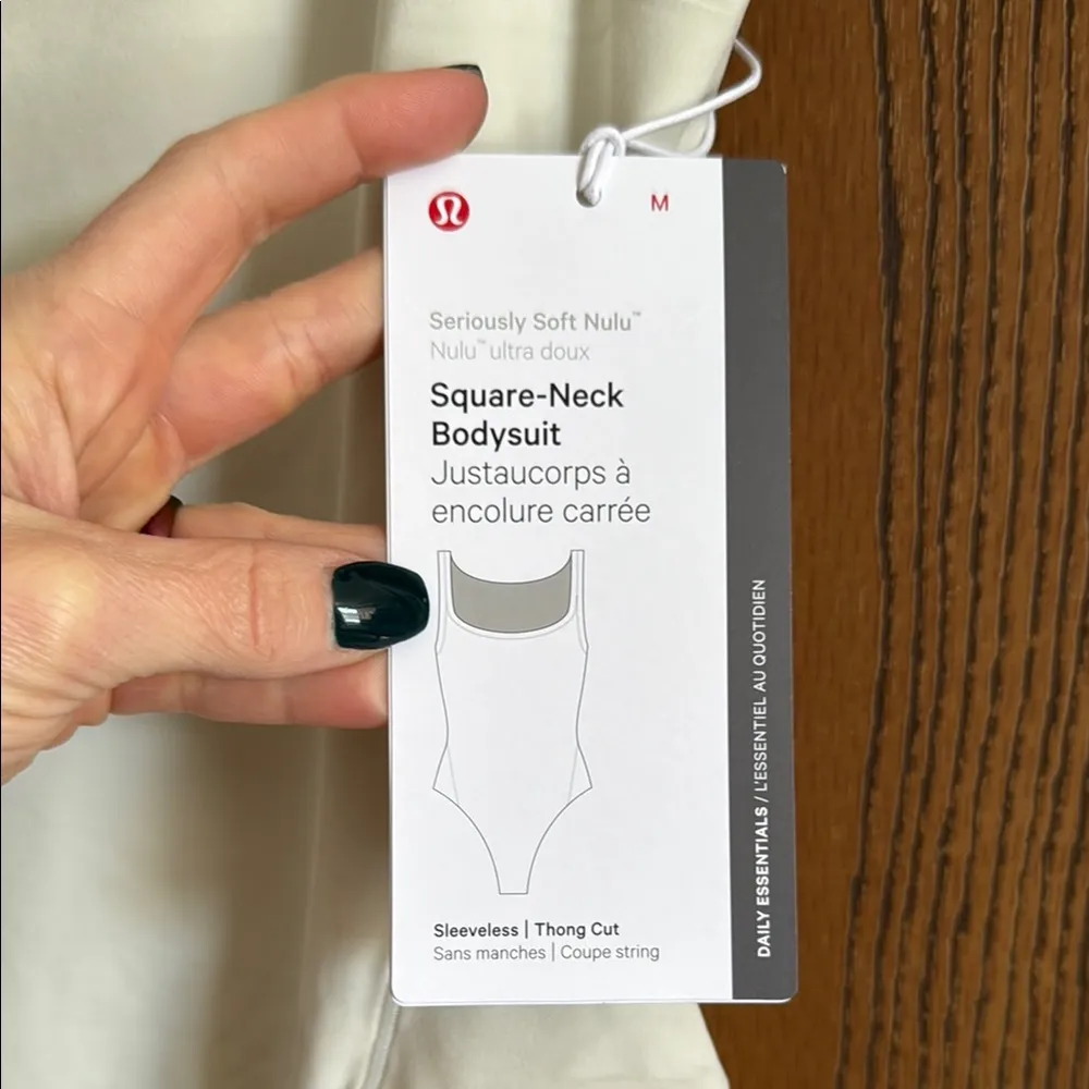 Lululemon Wundermost Ultrasoft Nulu Square-Neck Sleeveless Bodysuit M Bone - Image 6