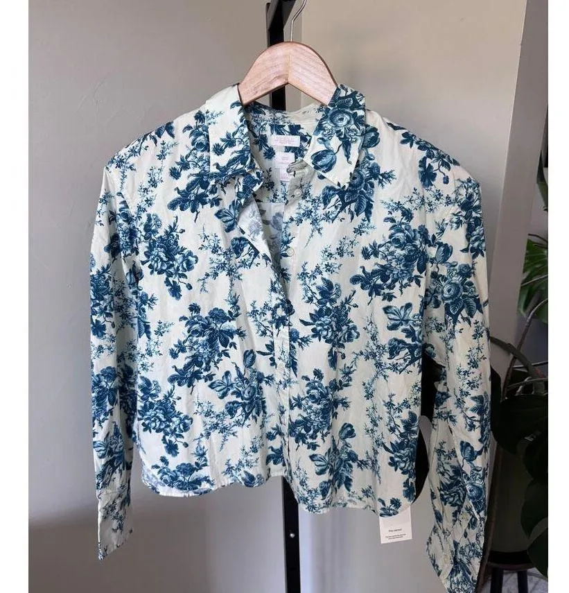 Gap × LoveShackFancy Organic Cotton Cropped Shirt - Image 2