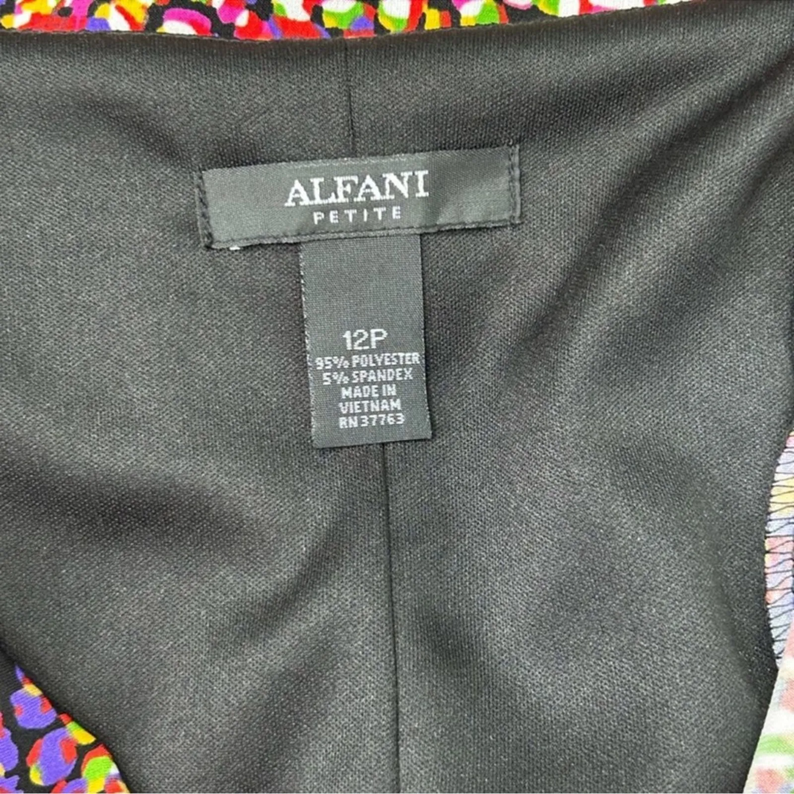 Alfani Abstract Ruched Bodycon Dress 12 Petite Drape Neck Office Party Dinner - Image 4