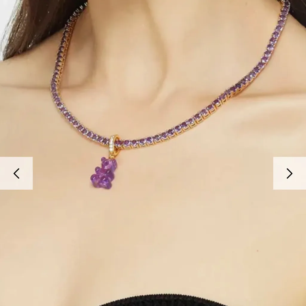 NWOT Elegant Purple Bear pendant with Gold Detailing - Image 6
