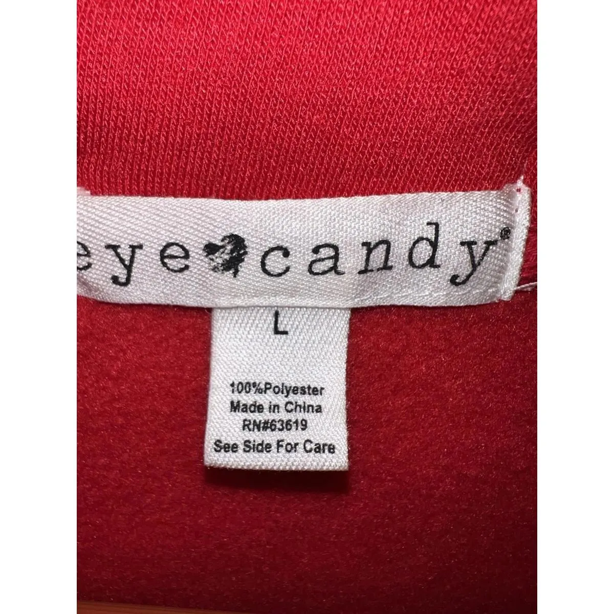 Eye Candy red pullover sweatshirt fleece cozy basic top women’s size L - Image 5