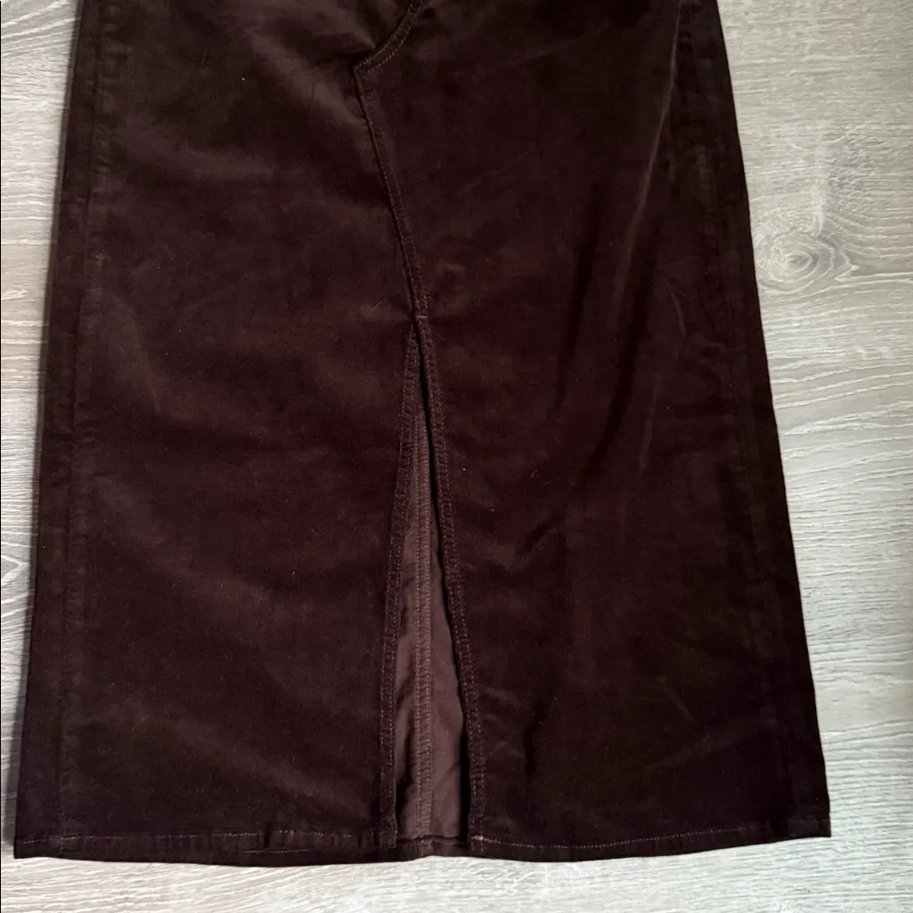 FRAME The Corduroy Midi Skirt Espresso 30 - Image 9