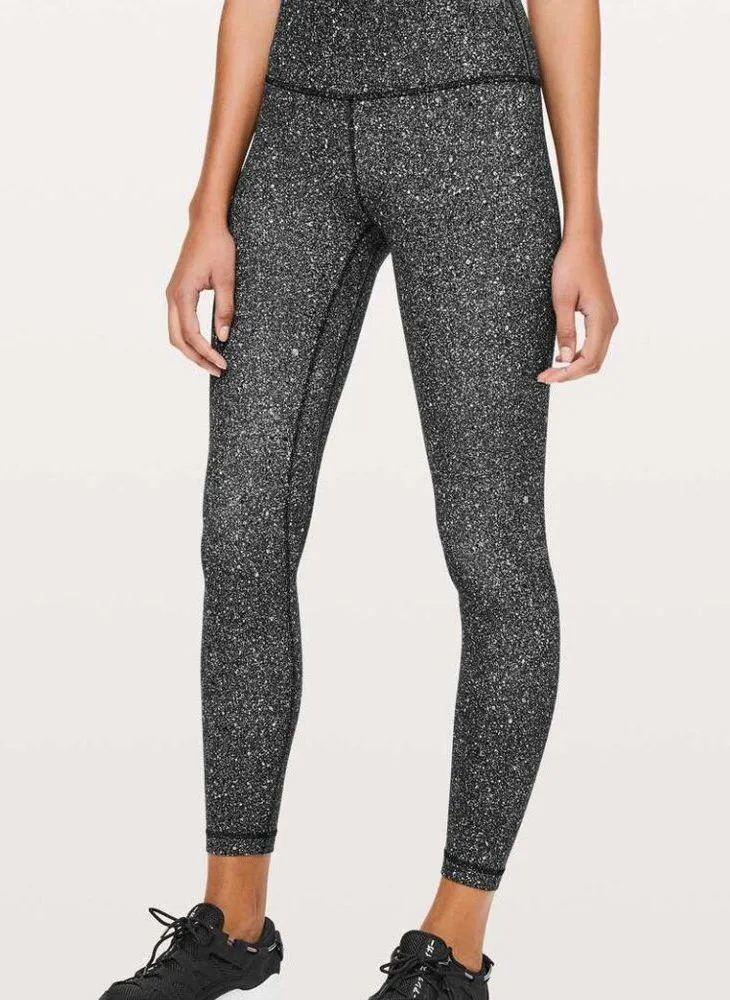 Lululemon Align Pant II 25" Luminesce Splatter Ice Grey Black Size 4 - Image 2