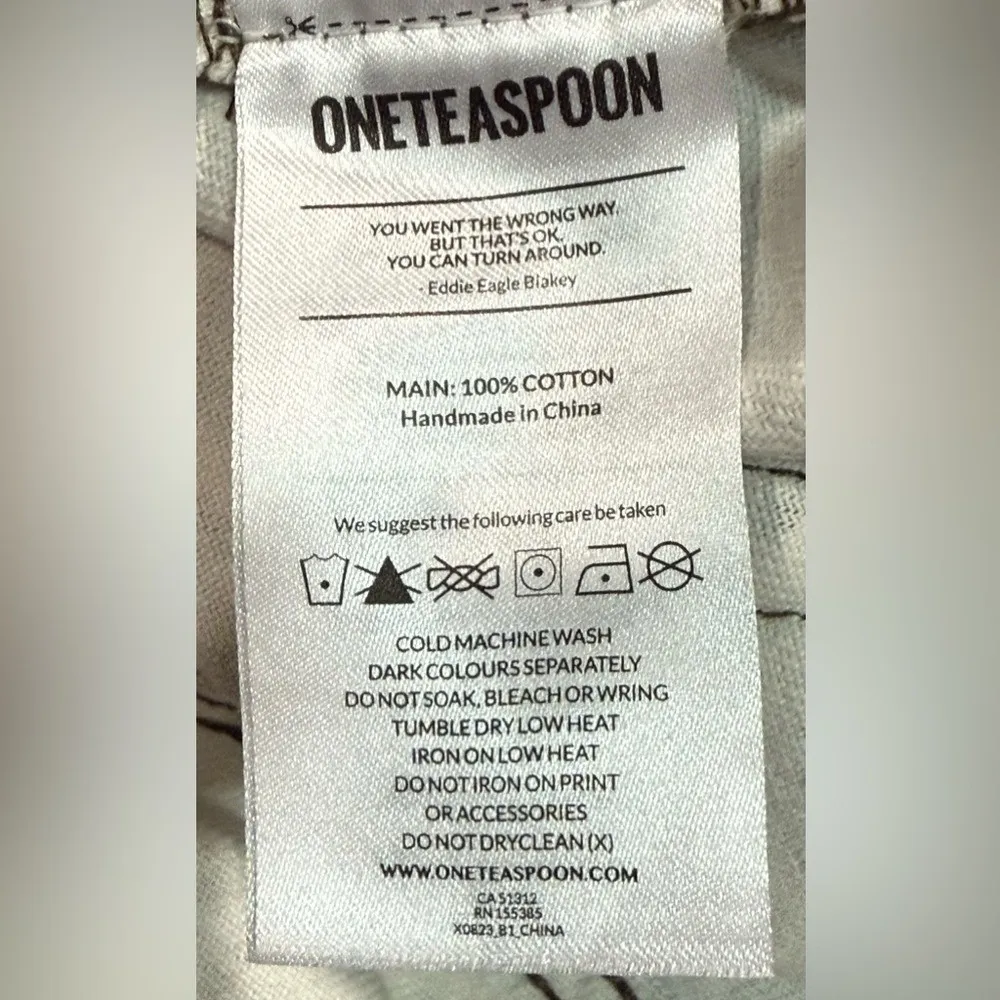 One Teaspoon Bandits Mid Rise Button Fly Denim Jean Shorts - Animal Print‎ Sz 27 - Image 9