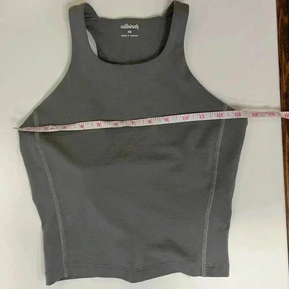 Allbirds Women's Natural Run Form Tank grey athletic racer back workout XS wool - Image 4
