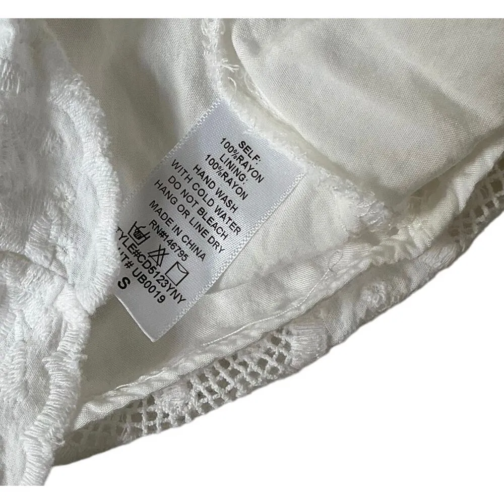 4si3nna White Embroidered Cold Shoulder Dress Women's Size Small | 49 - Image 6