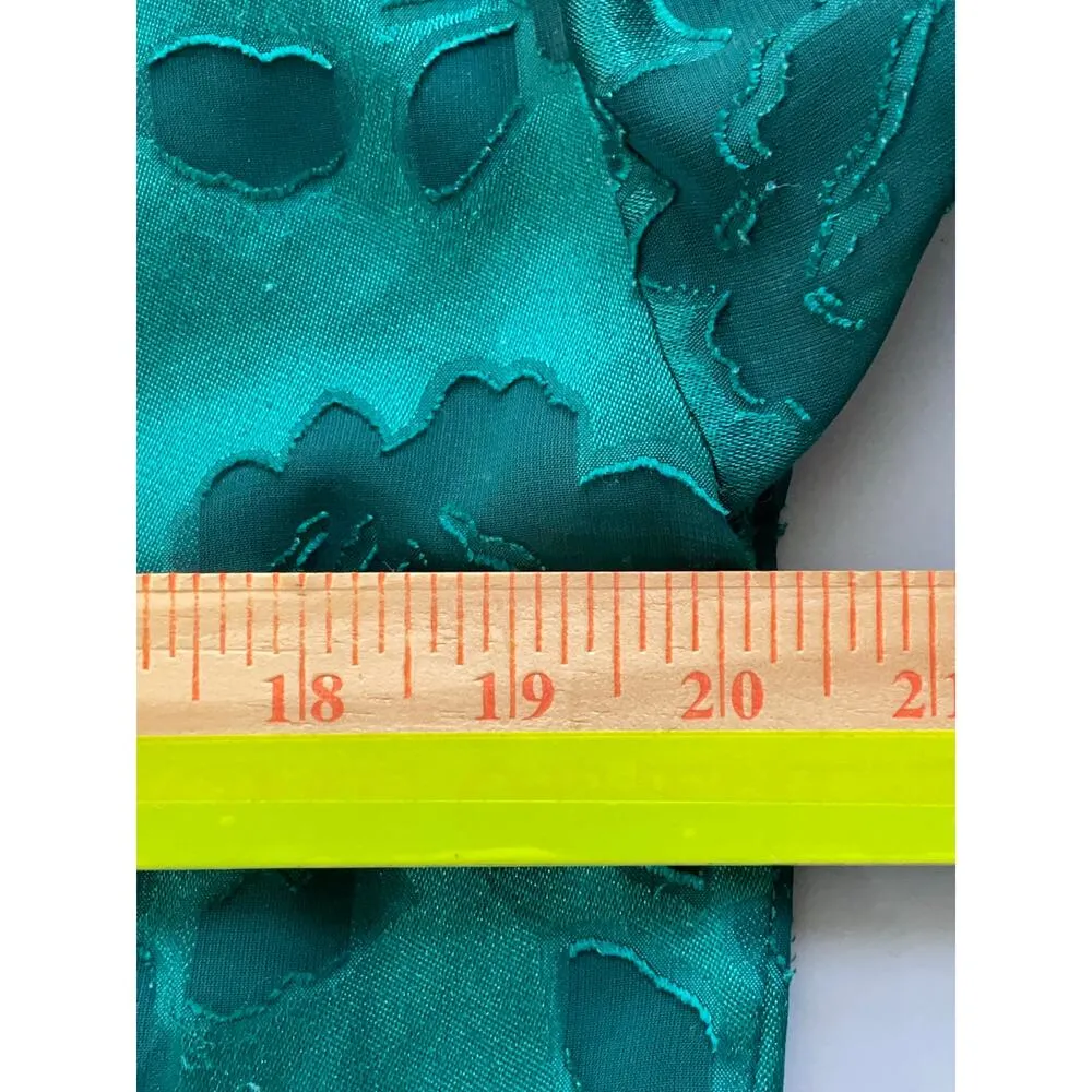 Victorias Secret Vintage Green Satin Floral Burnout Sleep Shirt Dress Medium - Image 8