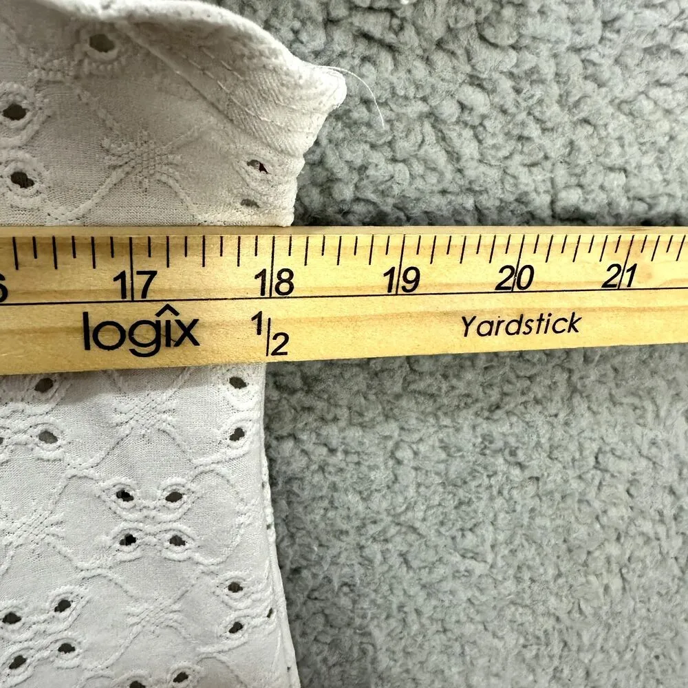 Livi Olivia Rae dress womens medium ivory floral crochet ruffle boho cottagecore - Image 4