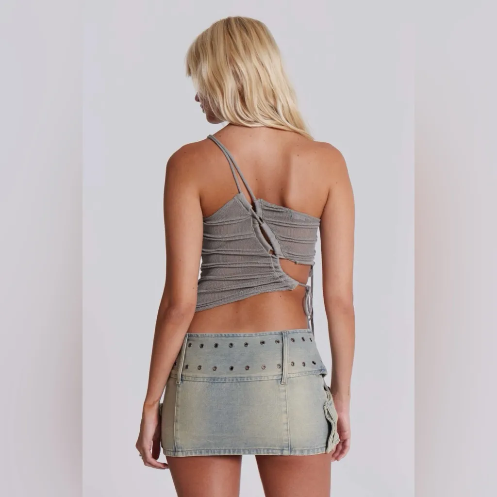 Jaded London  Assassin Micro Mini Skirt Blue Denim - Image 2