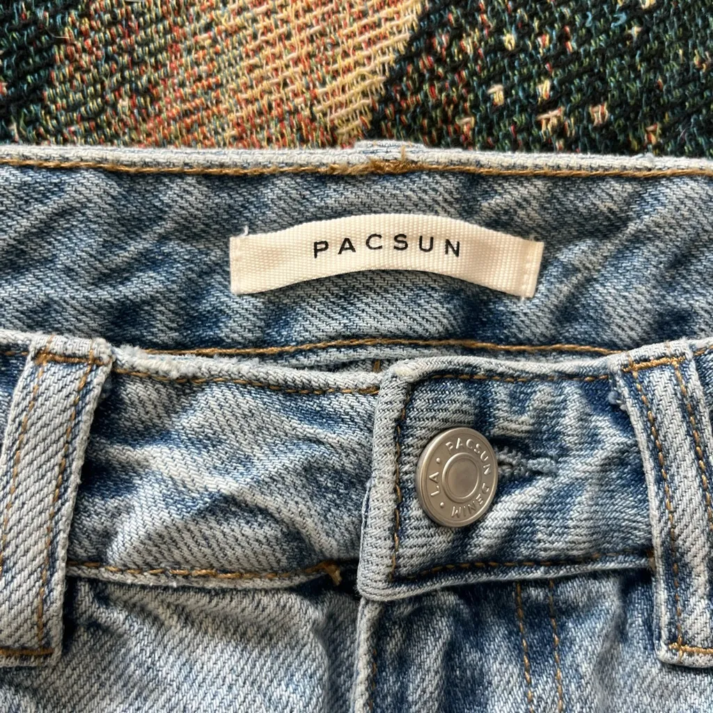 Vintage PacSun Puddle Wide Leg Jeans Women’s 24 Distressed High Rise Y2K Denim - Image 14