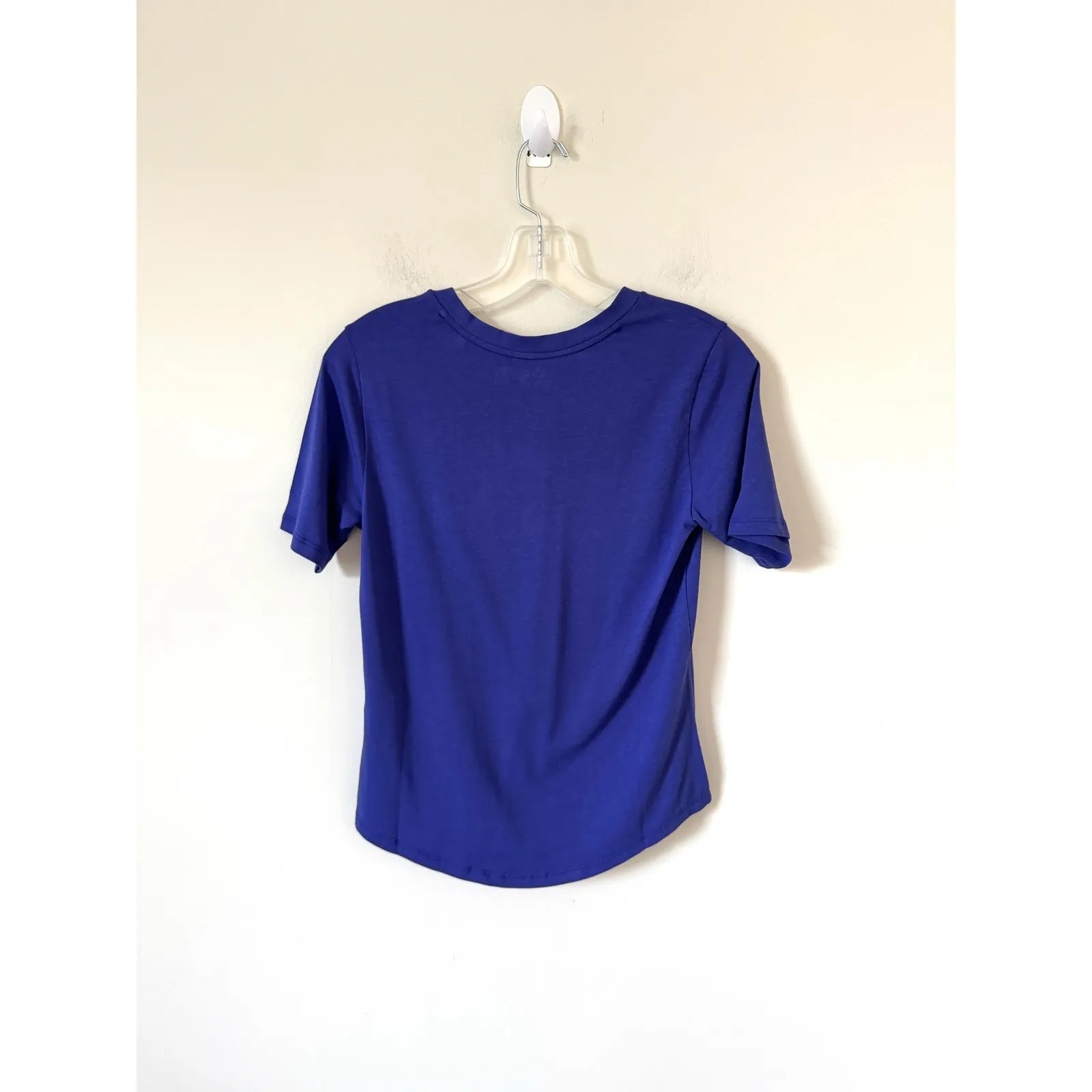 Universal Standard Soft Prima Cotton V-Neck T-Shirt Purple Size 00-0 NEW - Image 2