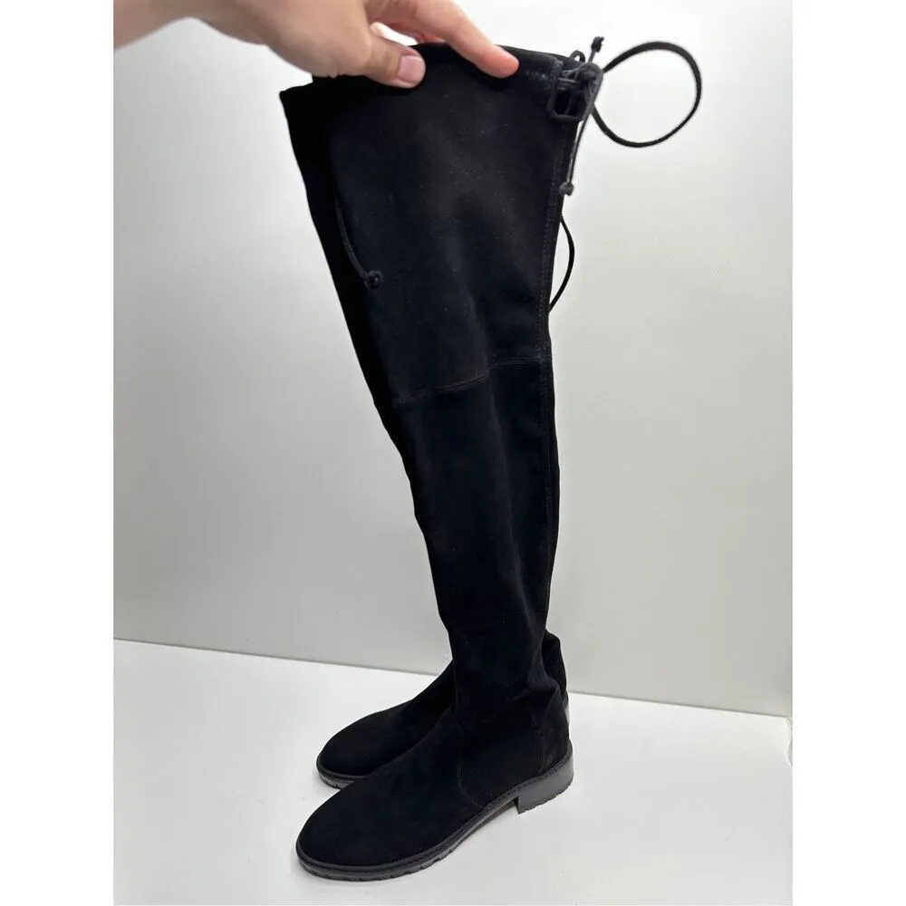 Stuart Weitzman Over The Knee Boots Womens 6.5 Black Vanland Suede New $950 MSRP - Image 4