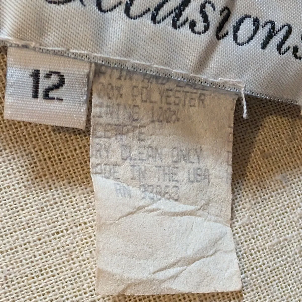 Vintage Jim Hjelm Occasions Black Satin & Lace Gown Size M - Image 5