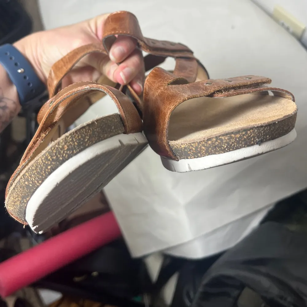 Josef Seibel Hailey 33 Women Sandals Craftsman Marbled Leather Adjustable Sz 7 Brown - Image 10