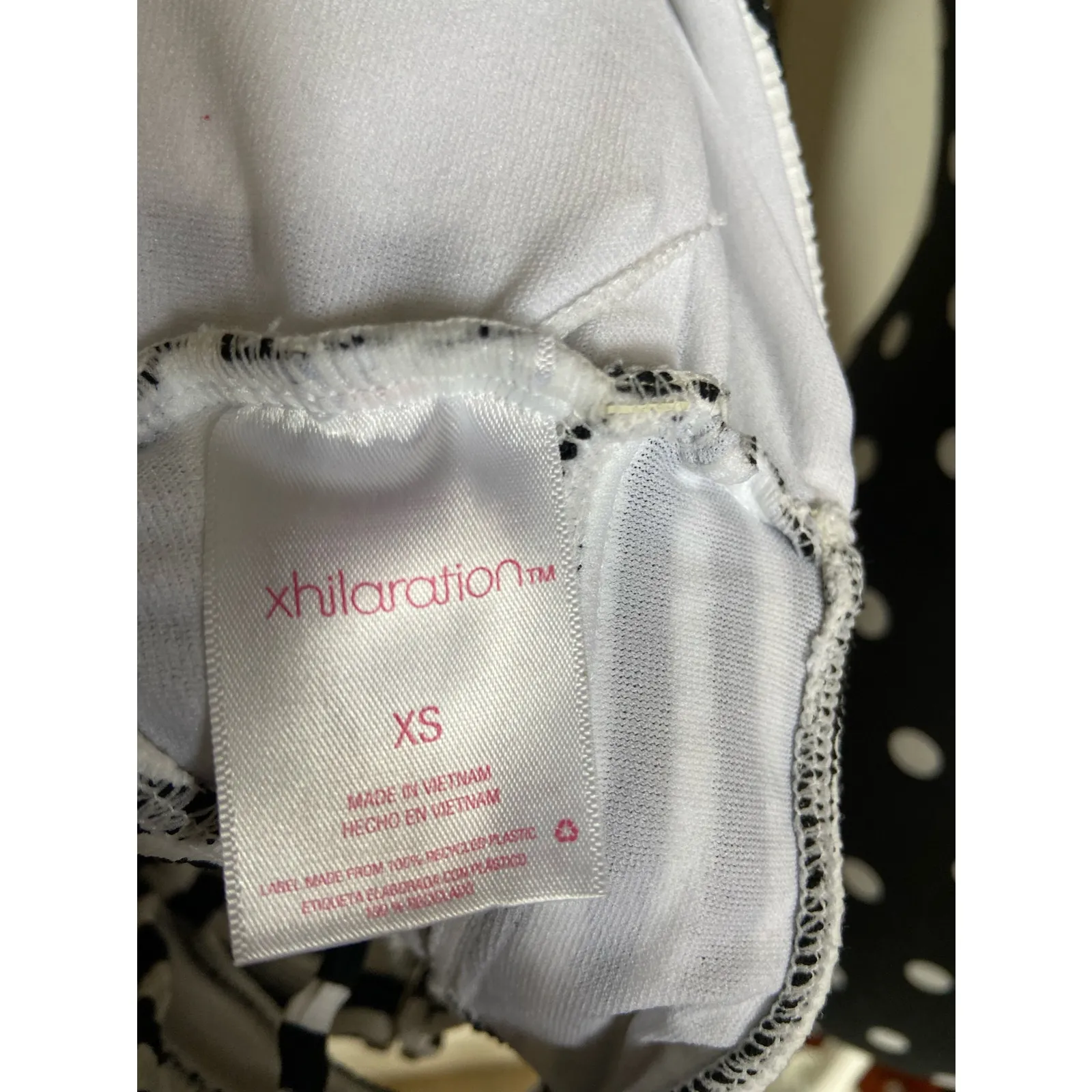 Xhilaration Womens Bikini Top‎ Size XS Black White Striped Ribbed Knit Swimwear - Image 3