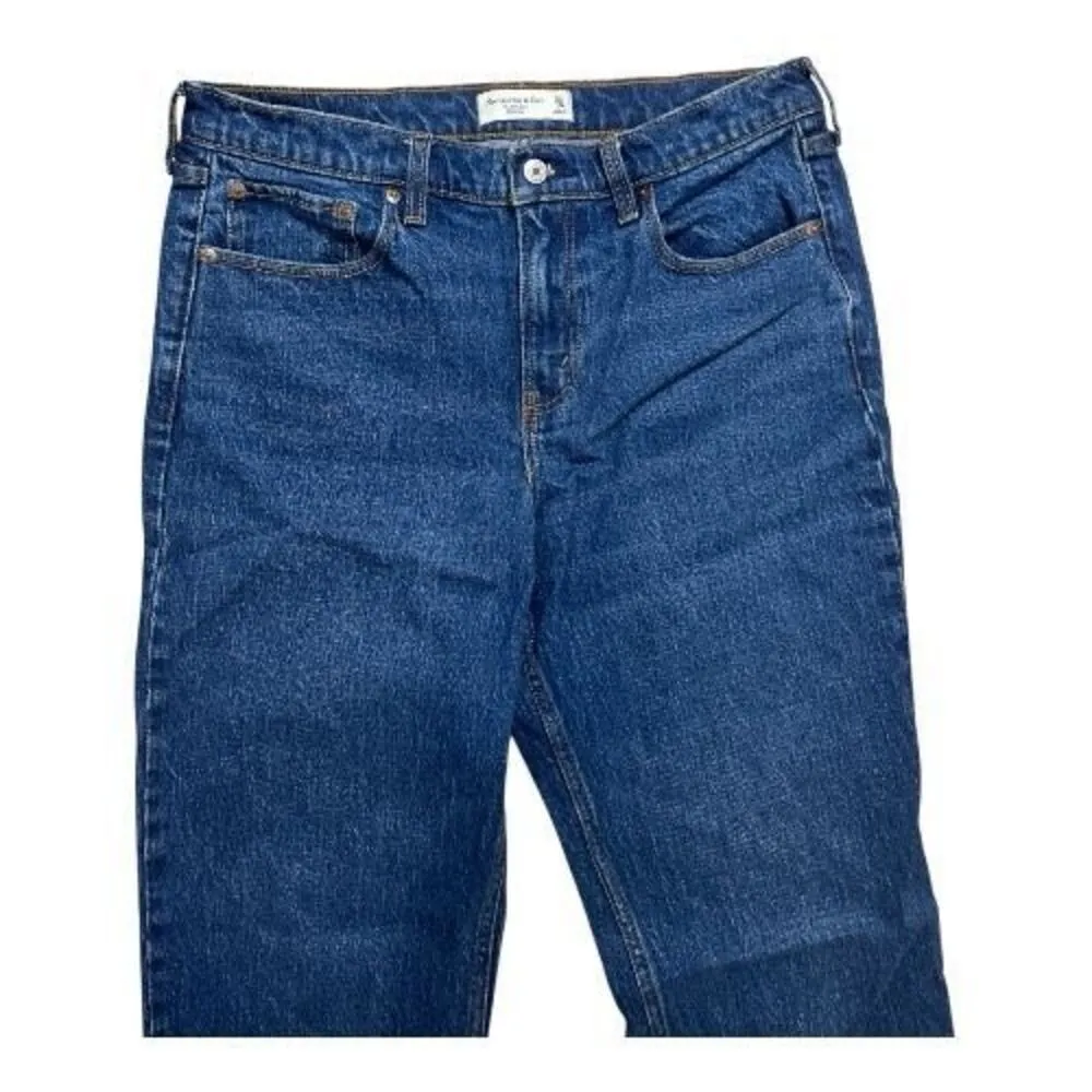 Abercrombie & Fitch Women Blue Size 30/10R The Straight Mid Rise Mid Wash Jeans - Image 3