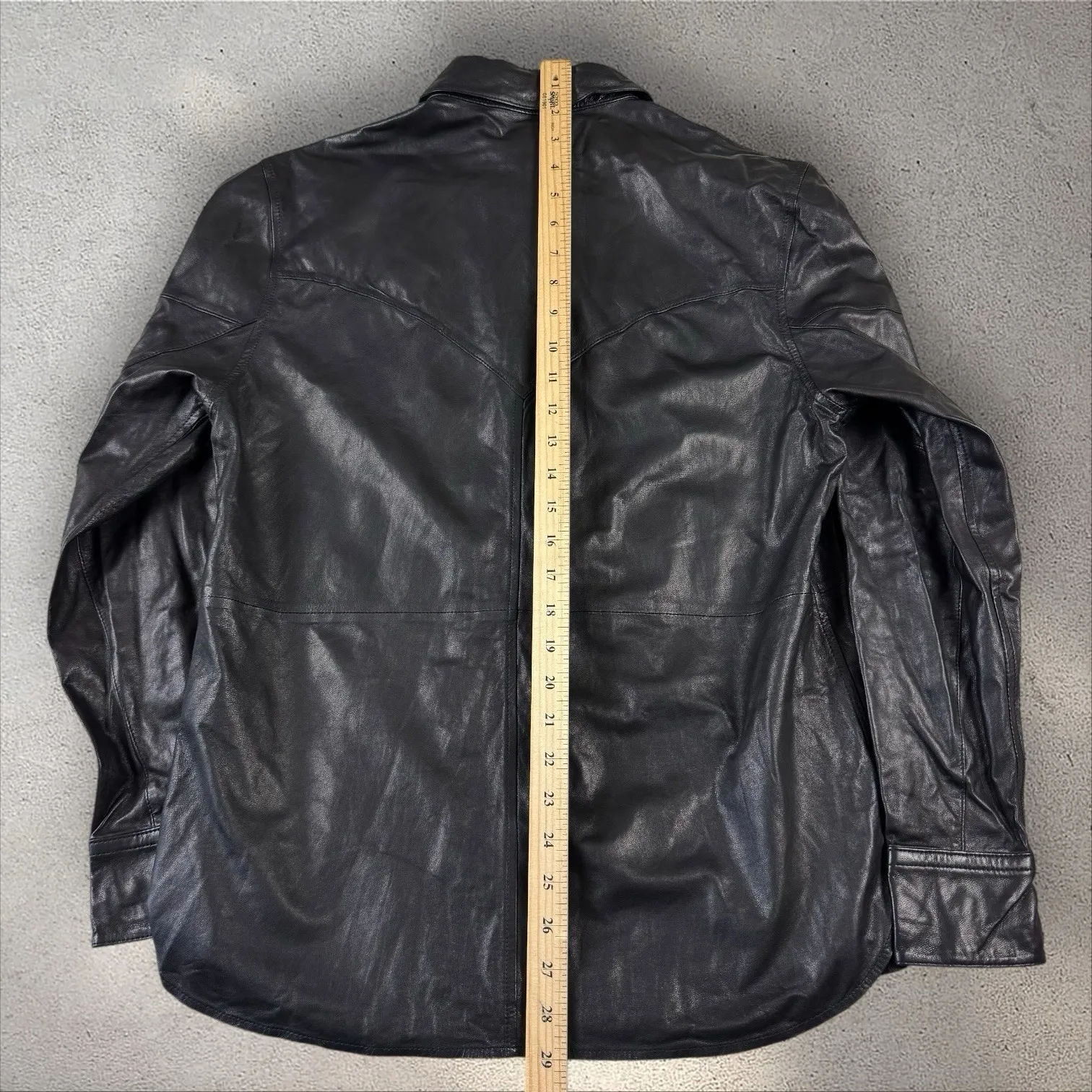 Rag‎ & Bone Jack Leather Button Down Shirt Blouse Shacket Black Sz M NWT $795 - Image 7