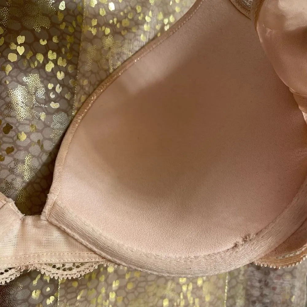 Victorias Secret Dream Angels Light Pink Gold Metallic Push Up Bra 34D - Image 9