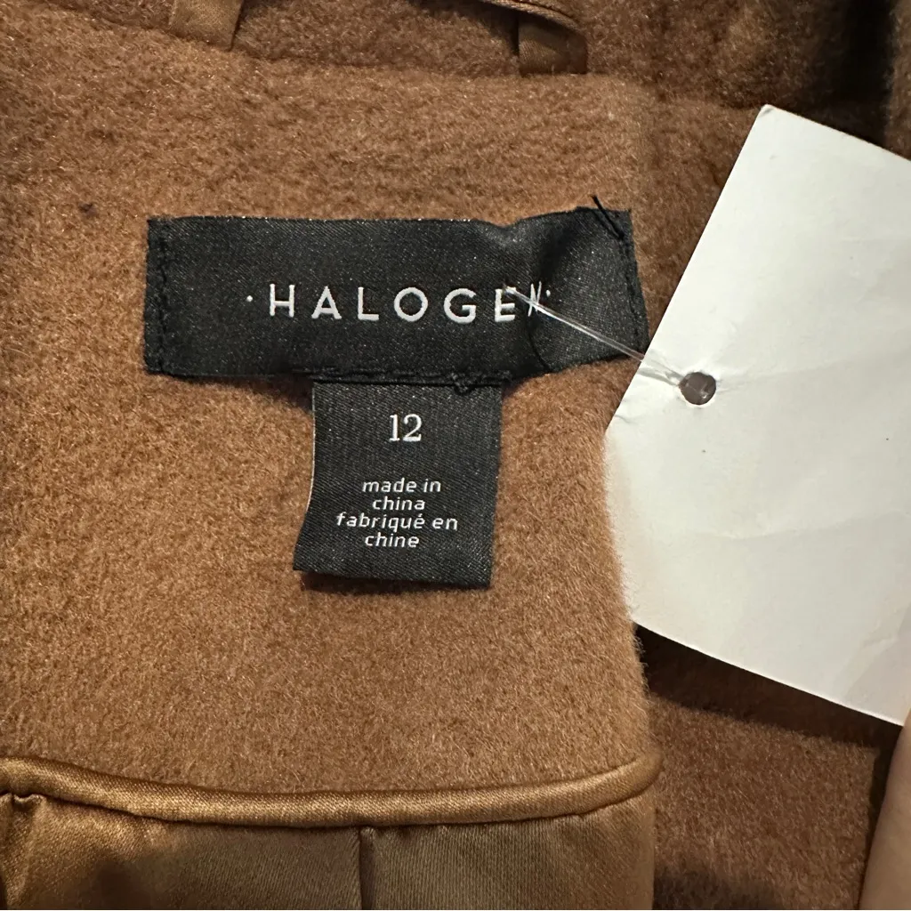 Halogen Camel Wool-Blend Coat Women’s Size 12 NWT - Image 11