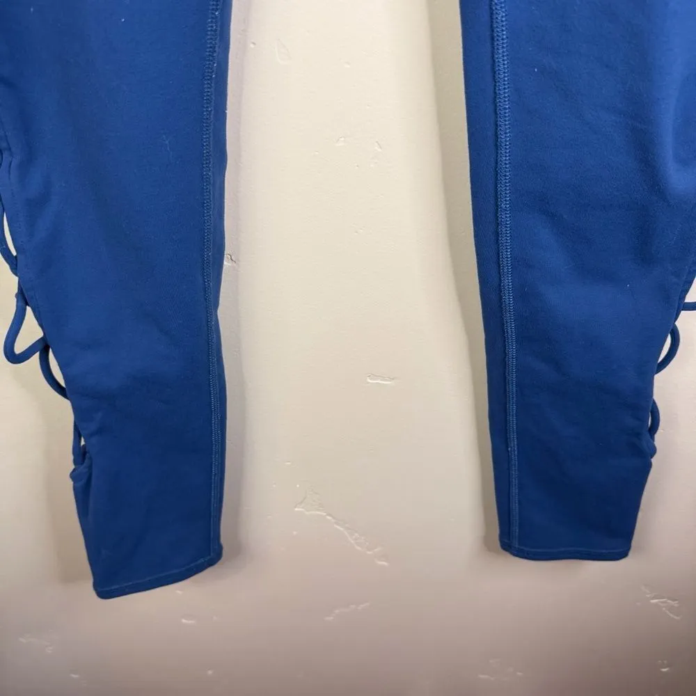 ALO Yoga Interlace Blue Size Medium Womens High Rise Leggings Activewear Stretch - Image 6