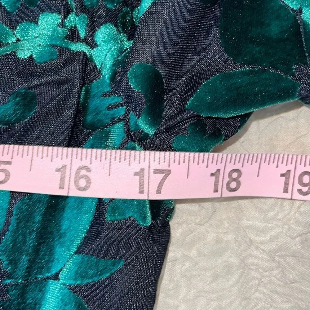 INA Womens Velvet Bow Tie Long Sleeve Mini Dress Black Green‎ Size Medium NWOT - Image 11