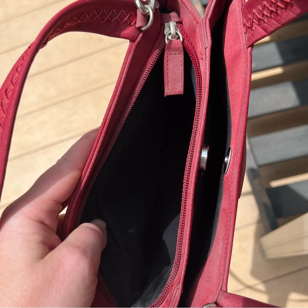 Vintage 90s Y2K Esprit Red Nylon Shoulder Crossbody Bag Purse Handbag - Image 5