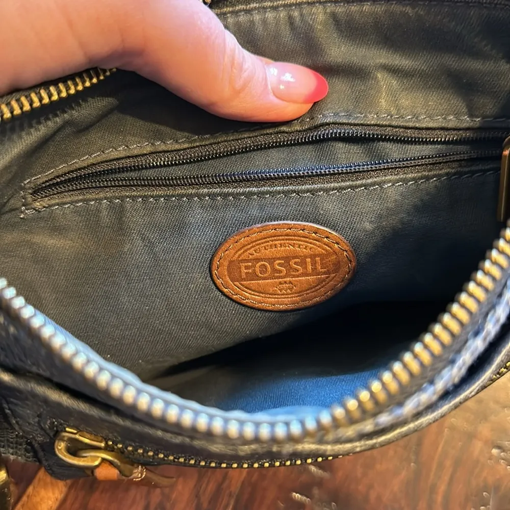 Fossil  Straw Crossbody Purse Bag Blue - Image 11