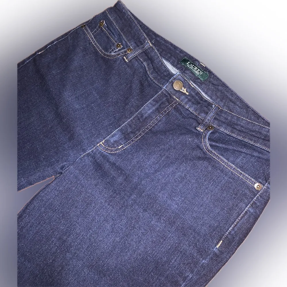 Lauren Ralph Lauren RLL Classic Curvy Skinny Ankle Jeans Denim Dark Wash Pant 12 - Image 5