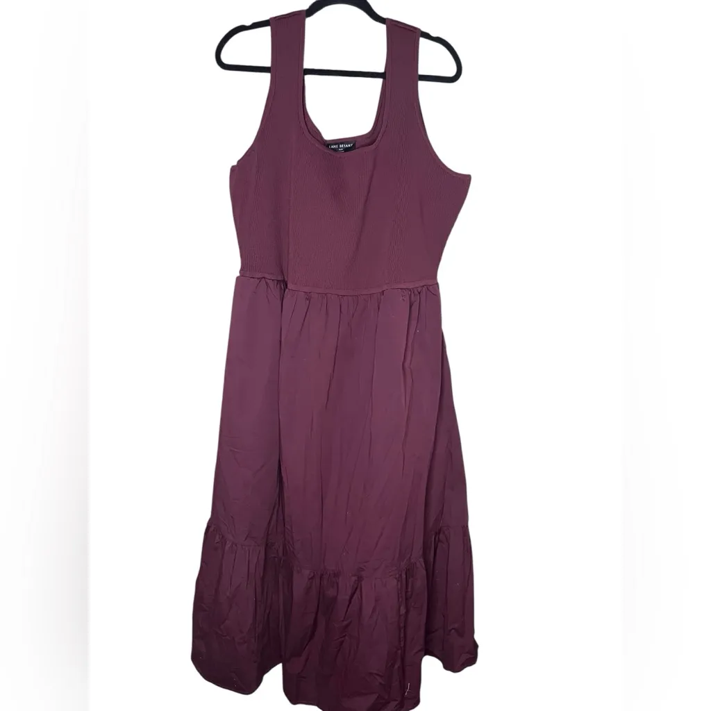 50% OFF Sale Lane Bryant burgundy sleeveless size 26/28 pocket midi sundress nwt - Image 4