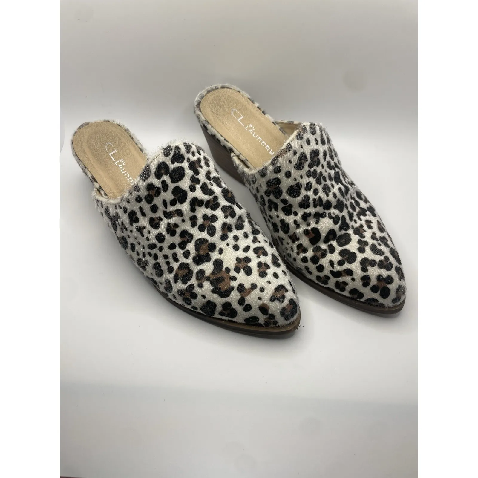 Very Volatile LA Leather Leopard Calf Hair Sling Back Mules Booties Womens 71/2 - Image 2