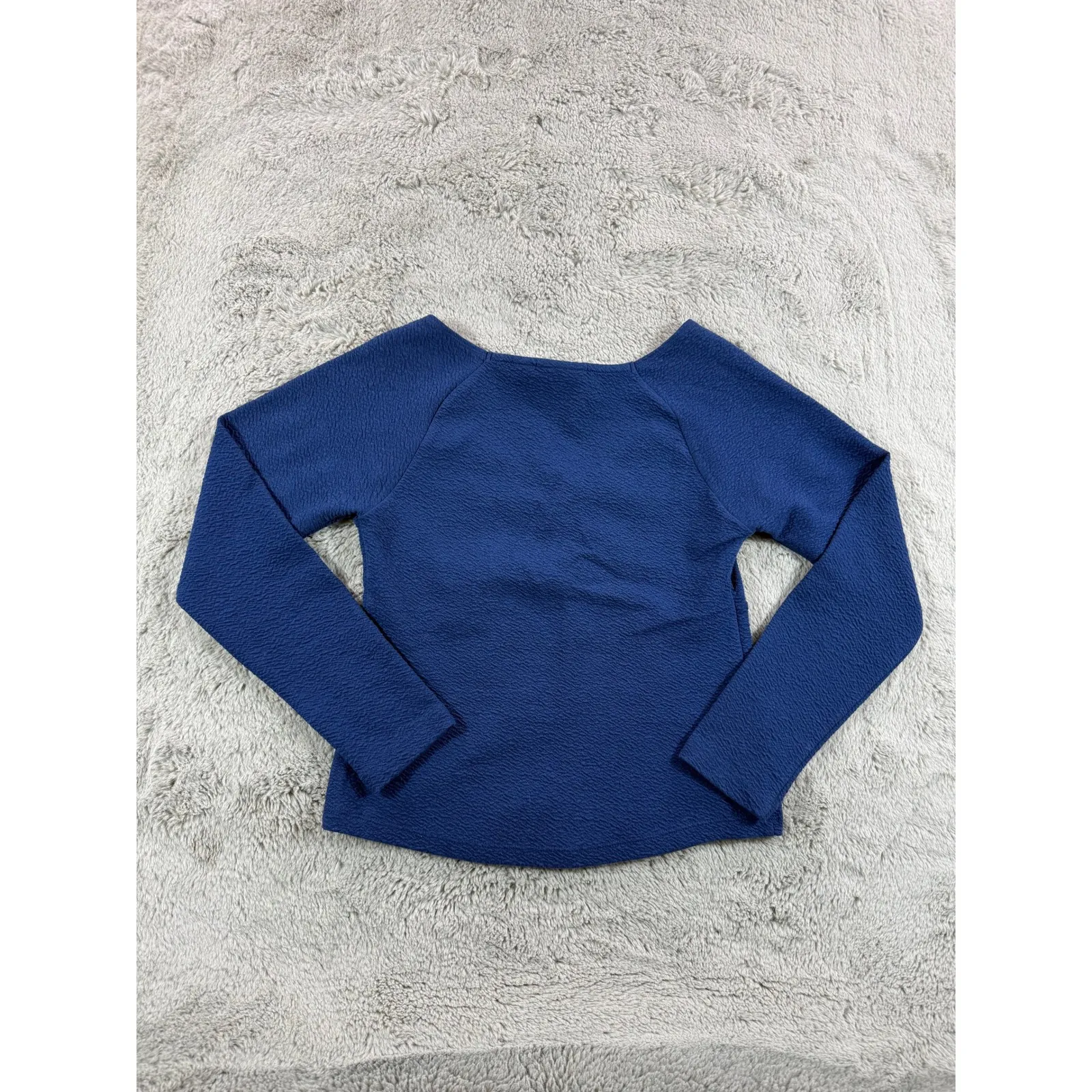 Maeve by Anthropologie Ruched Sweetheart Textured Top Navy Blue Size M Babydoll - Image 8