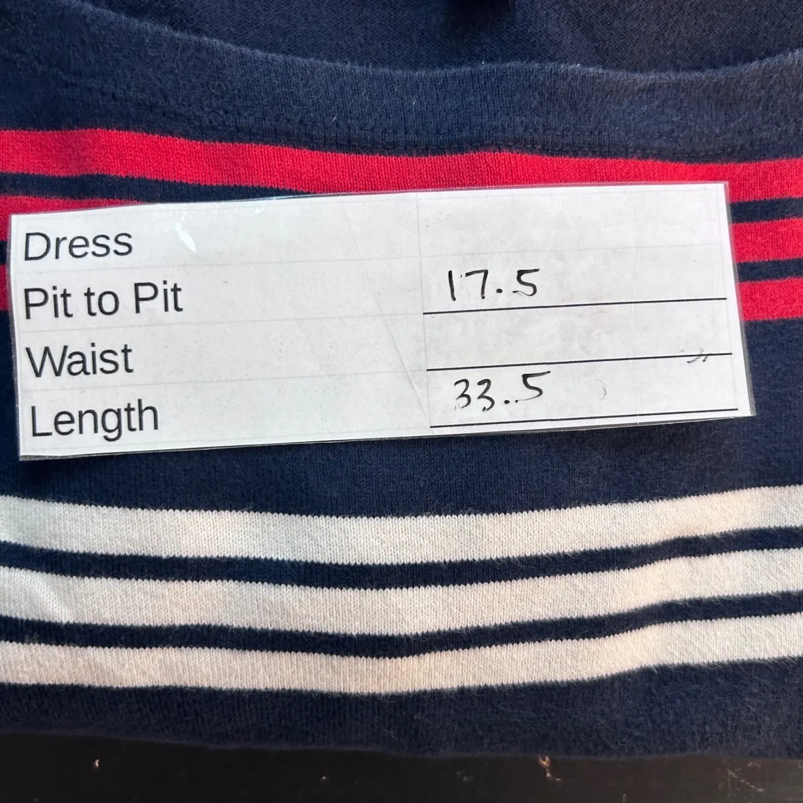 Uniqlo‎ Striped Dress Navy Red Medium - Image 10