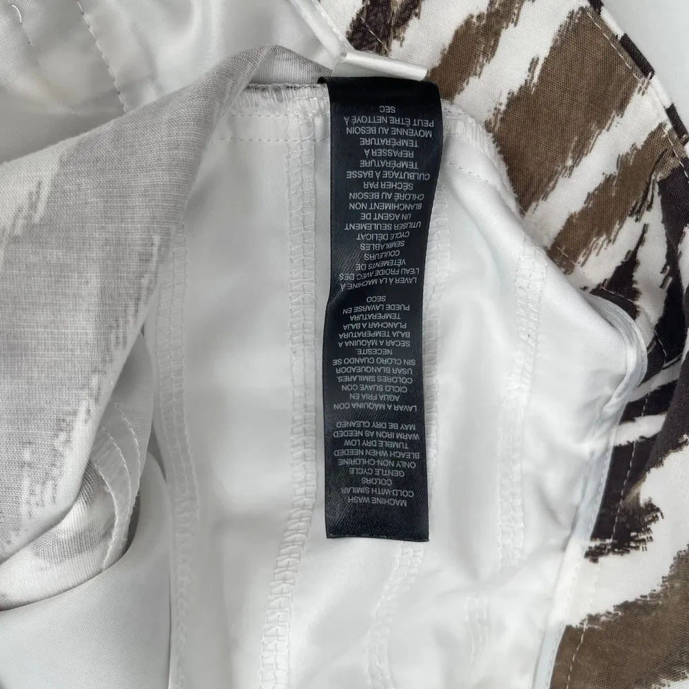 CHICO'S Pants Size 8 So Slimming Cropped Crop Animal Print Zebra Cuffed Brown - Image 13