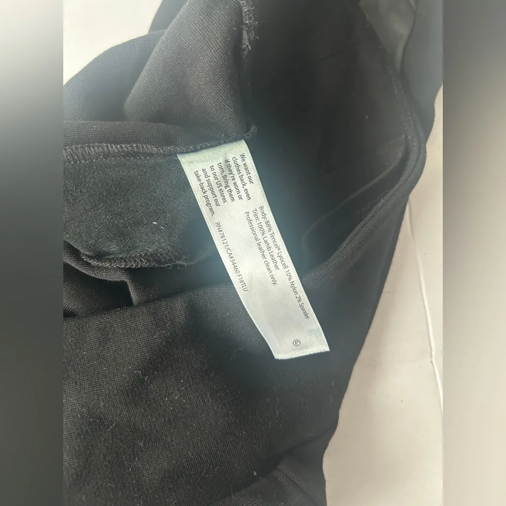 Eileen Fisher Women’s Pants with Leather Trim Black Work Office Business Casual - Image 4