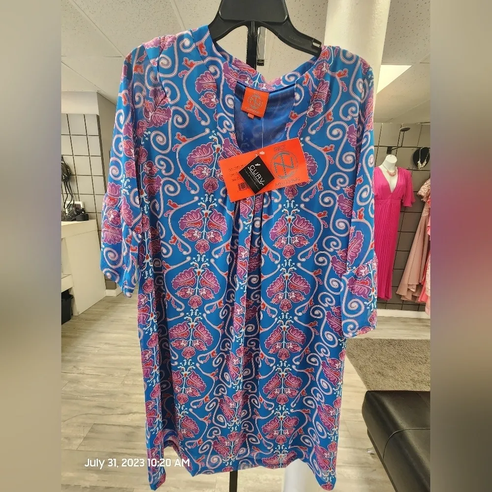 Tracy Negoshian | Blue Floral Emily Shift Dress BRAND NEW W/Tags sz - Image 3