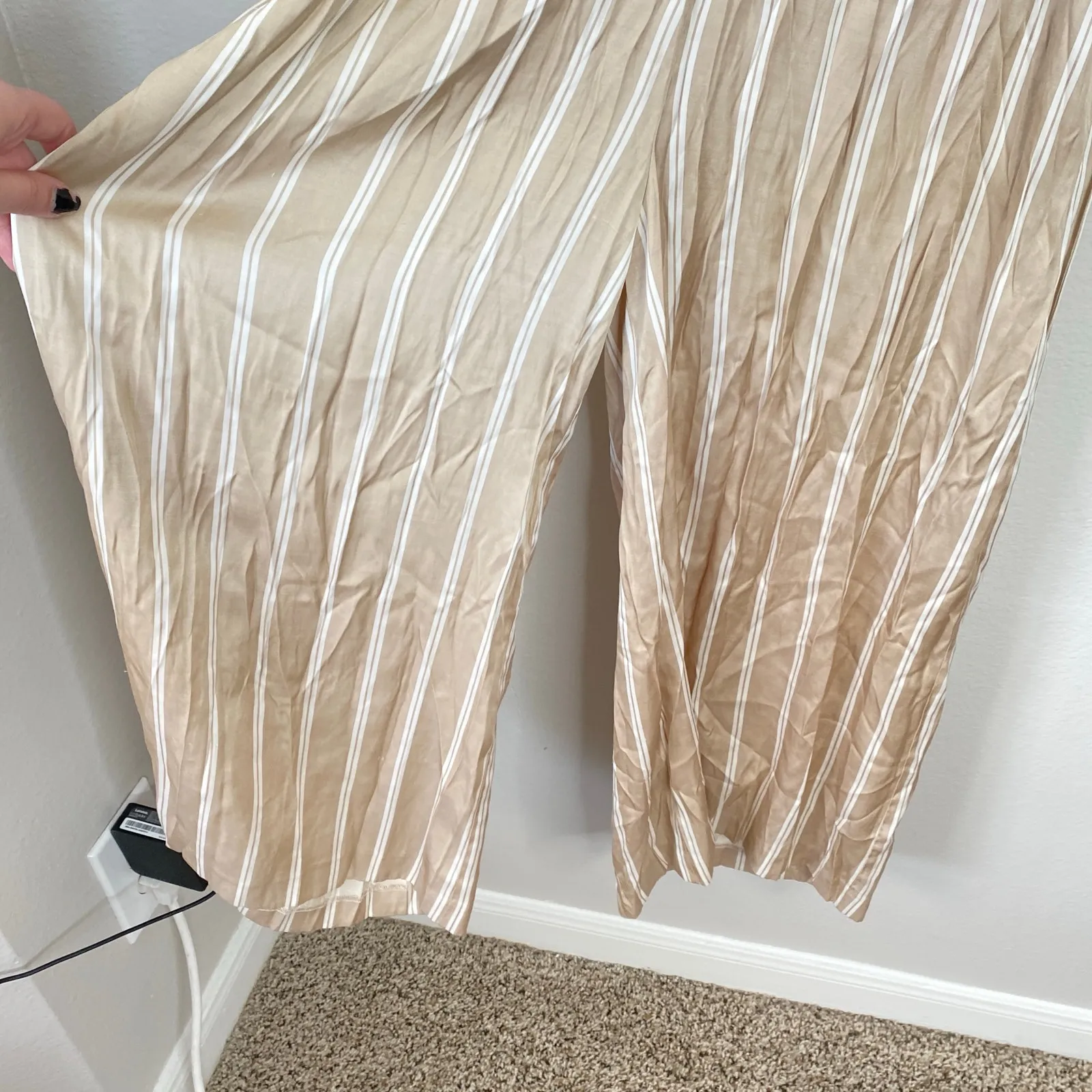 MADEWELL Striped Cypress Jumpsuit Faded Antler Neutral Cream Size Medium - Image 6