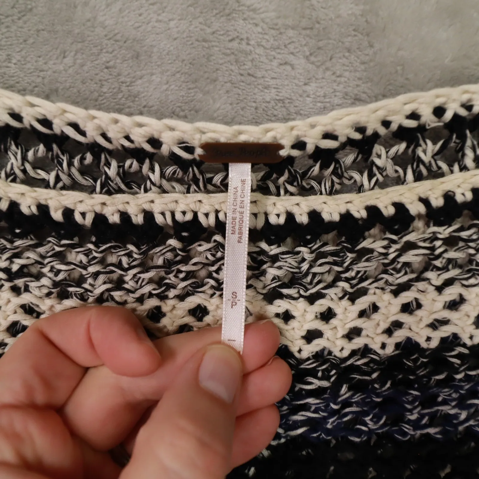 FREE PEOPLE Black Pearl Searching Linen Cotton Stripe Sweater Women's - Image 2