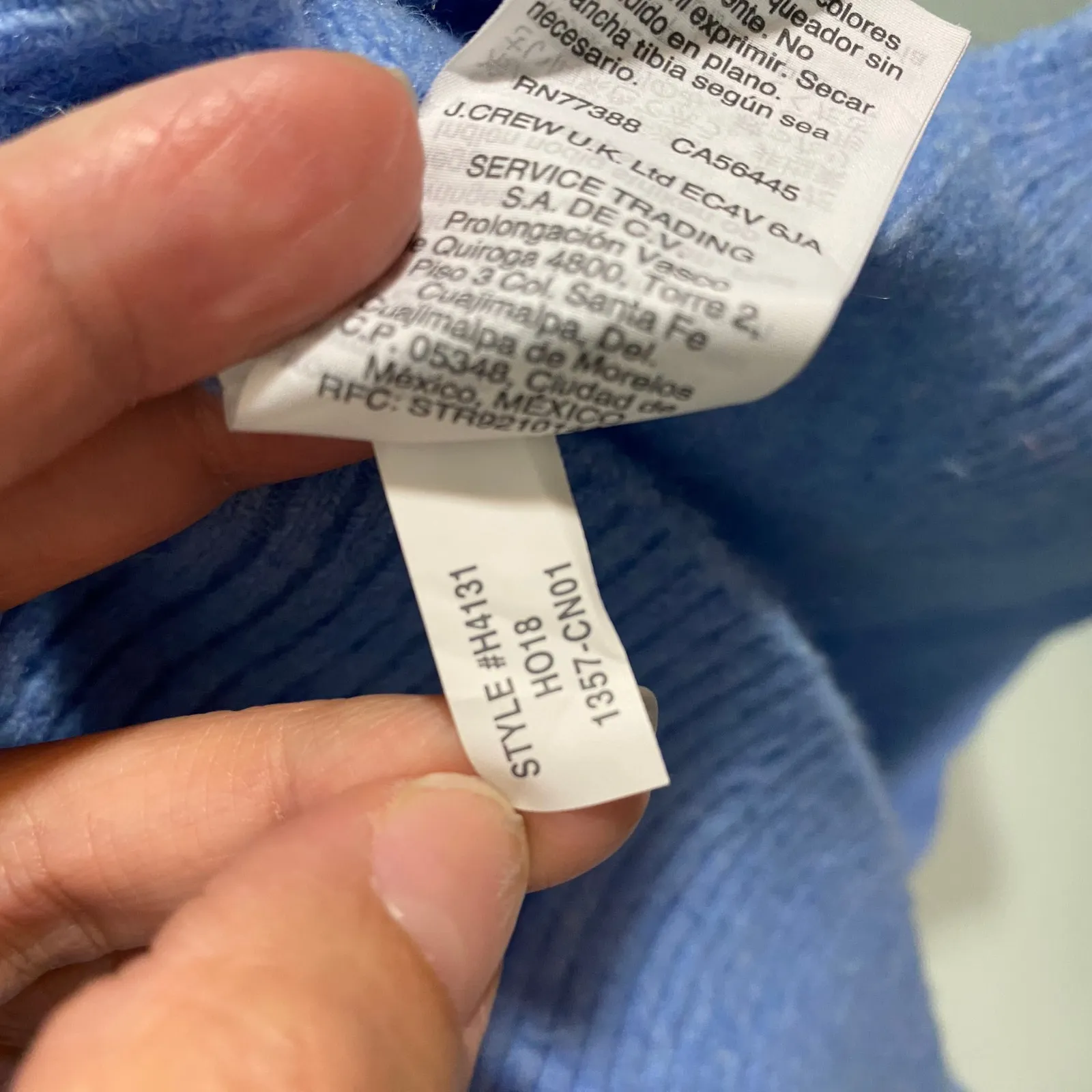 J Crew Women Periwinkle Blue Wool Alpaca Blend Turtleneck Pullover Sweater Sz XS - Image 7