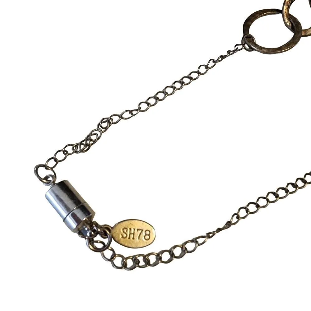 Boojee Silver Hammered Chain Links Necklace Silver - Image 4