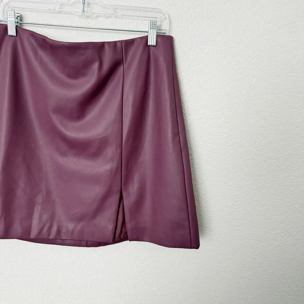 [Anthropologie] Maeve Purple Faux Leather Side-Slit Micro Mini Skirt NWT Size 12 - Image 6