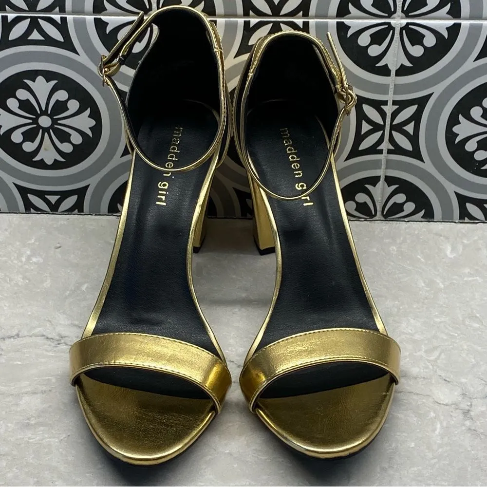 Madden Girl Women's Beella Heeled Sandal Gold 10 NEW - Image 2