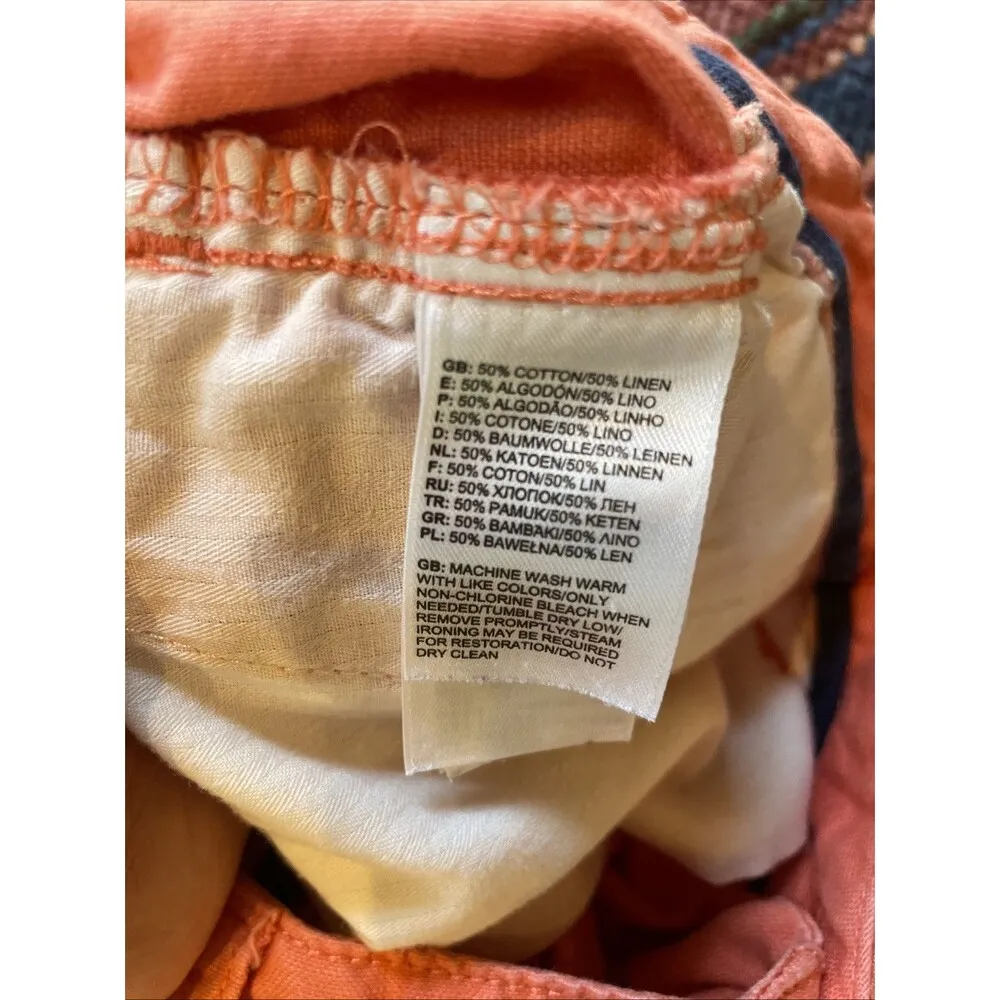 The North Face Shorts Womens 4 Orange Linen Blend breathable outdoor Coastal - Image 6