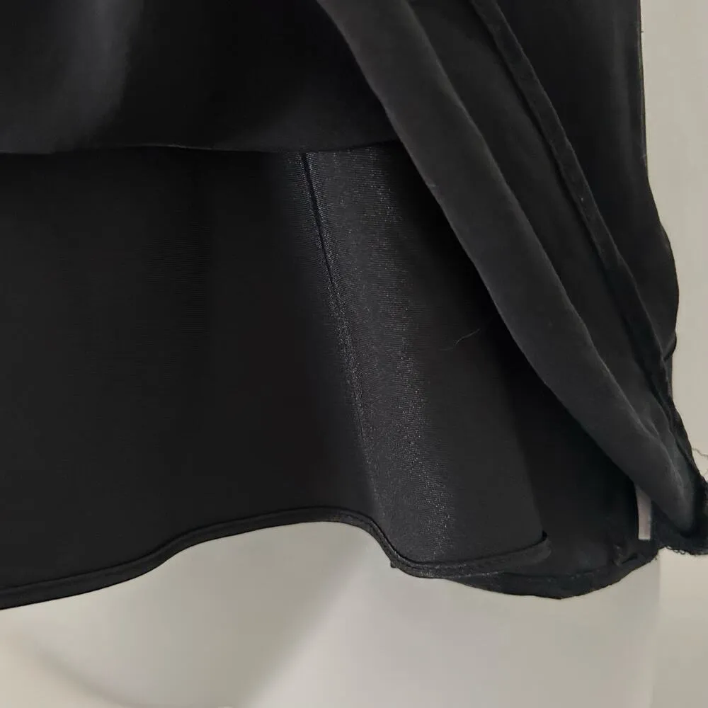 White House Black Market 100% Silk Sleeveless Ruffle Tie Front Blouse S Small - Image 5