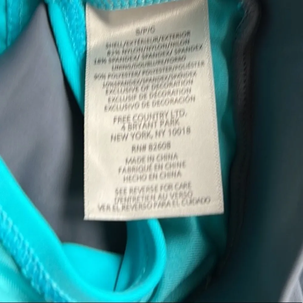 Free Country Gray/Blue Knit Swim Skirt Mesh Belt & Built in Brief New Size Small - Image 8