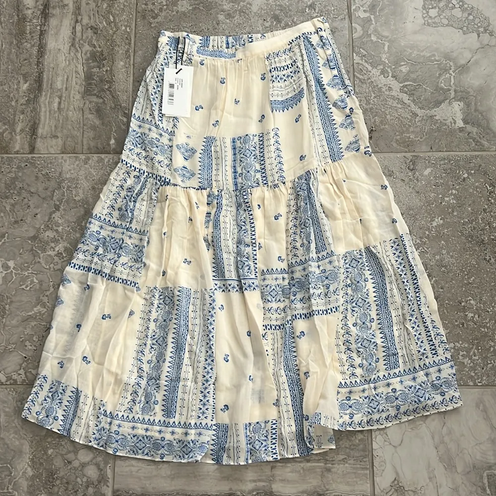 Ba&sh Londer Patchwork-Print Midi-Skirt Midi Skirt, Size 3 (L) New w/Tag - Image 3