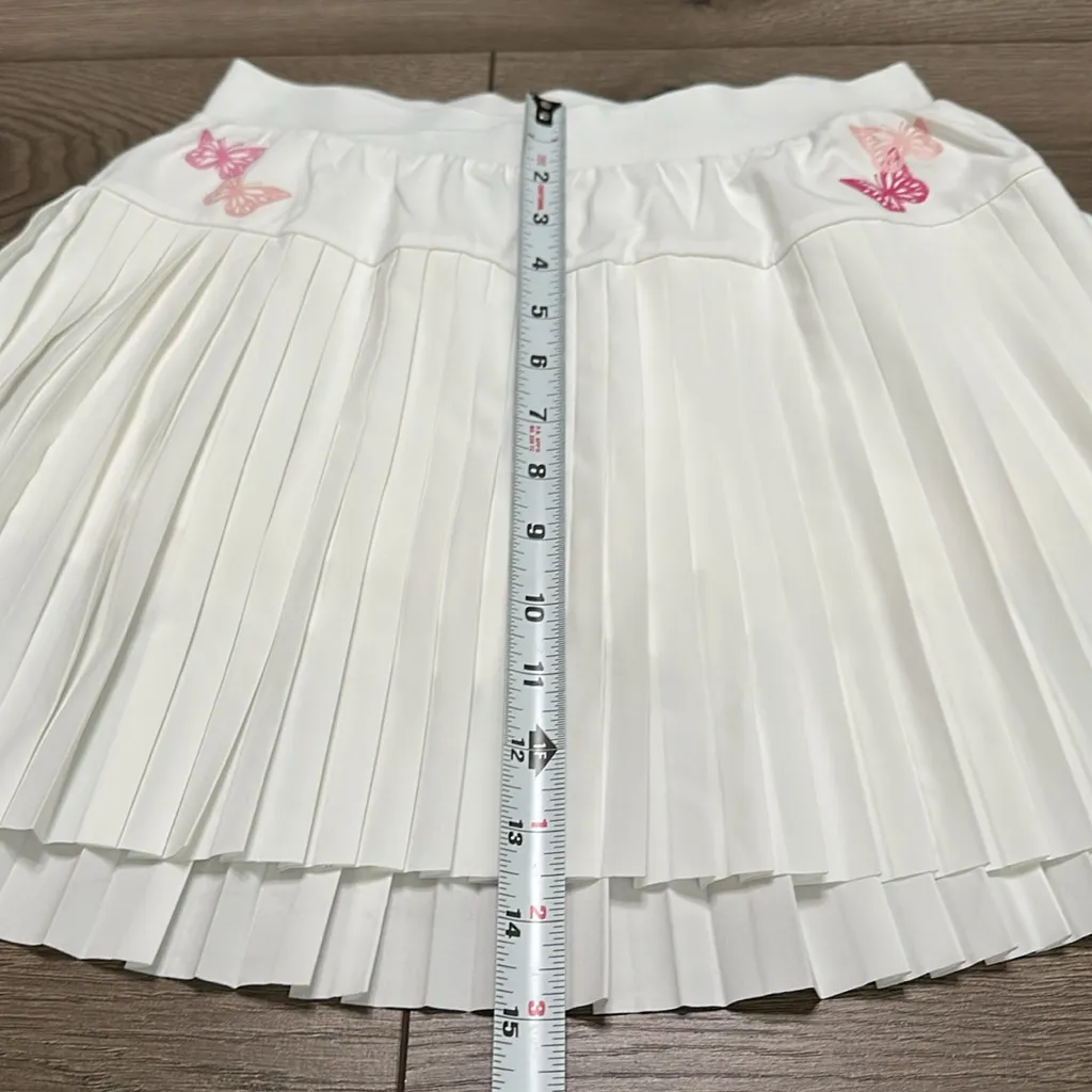 Trophy House 15” High Rise White Pleated Pocket Tennis Golf Skirt Skort‎ Size XS - Image 12